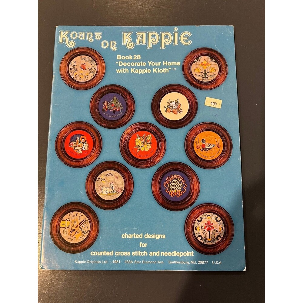 Kount on Kappie Book 28 Cross Stitch Pattern Booklet Decorate Home 1981 OOP
